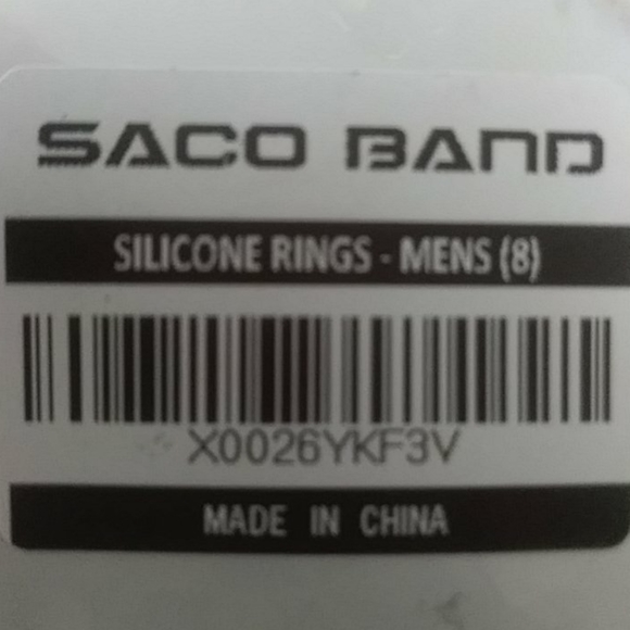 Saco Band Men's Silicone Ring - size 8 - Picture 2 of 2